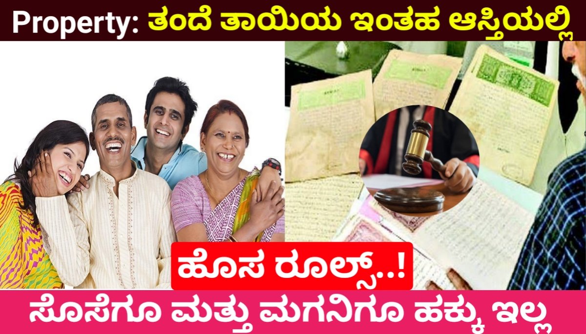 Property: ತಂದೆ ತಾಯಿಯ ಇಂತಹ ಆಸ್ತಿಯಲ್ಲಿ, ಸೊಸೆಗೂ ಮತ್ತು ಮಗನಿಗೂ ಹಕ್ಕು ಇಲ್ಲ ; ಇಲ್ಲಿದೆ ಸಂಪೂರ್ಣ ಮಾಹಿತಿ 2024 FREE